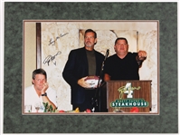 2000s Brett Favre Larry McCarren Green Bay Packers Signed 19" x 25" Matted Charity Auction Photo Display (Favre Hologram)