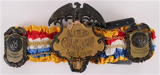 1970s Authentic Joe Louis Ring Magazine Title Belt (MEARS LOA) signed by former Heavyweight Champions Ken Norton and Archie Moore *Full JSA Letter*