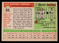 1955 Jackie Robinson Brooklyn Dodgers Topps #50 Baseball Trading Card