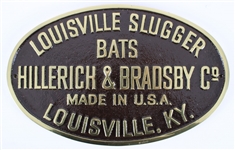 1950s-60s Hillerich & Bradsby Louisville Slugger Bats 6.5" x 10.5" Metal Display Sign
