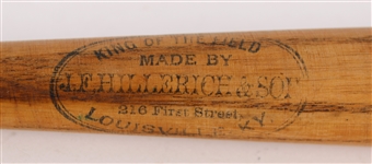 1896-97 High Grade Extremely Rare JF Hillerich & Son King Of The Field 14 Miniature Salesman Sample Baseball Bat