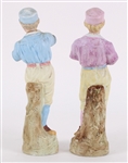 1890's Baseball Player 10 Heubach Porcelain Baseball Figurines - Lot of 2