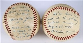 1954-60 Al Pilarcik Kansas City Athletics / Baltimore Orioles / Korean War Army Game Used Collection - Lot of 5 w/ Equipment Bag, Cleats & Baseballs (MEARS LOA)