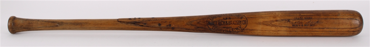 1917-21 Walter Holke Giants / Braves H&B Louisville Slugger Professional Model Game Used Bat (MEARS LOA)
