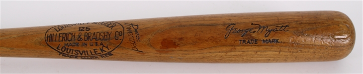 1938-39 George Myatt New York Giants H&B Louisville Slugger Professional Model Game Used Bat (MEARS LOA)