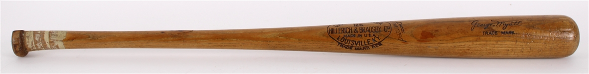 1938-39 George Myatt New York Giants H&B Louisville Slugger Professional Model Game Used Bat (MEARS LOA)