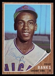1962 Ernie Banks Chicago Cubs Signed Topps #25 Baseball Trading Card (JSA) 
