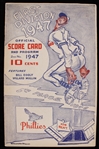 1947 Philadelphia Phillies Chicago Cubs Shibe Park Unscored Program