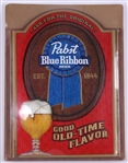 1970s Pabst Blue Ribbon 21" x 29" Ask For The Original Old Time Flavor Bar Sign