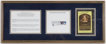 1994 Phil Rizzuto New York Yankees 11" x 26" Framed Hall of Fame Display w/ Signed Yellow HOF Postcard (JSA)