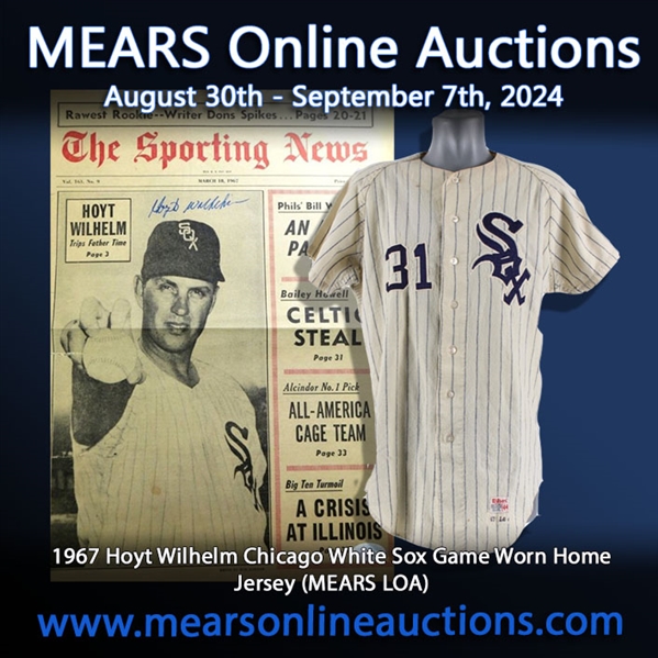 1967 Hoyt Wilhelm Chicago White Sox Game Worn Home Jersey (MEARS LOA)