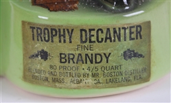 1960s-70s Chianti Pini 32 Glass Bottle w/ Green Bay Packers & Football Decanters