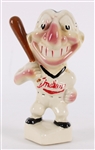 1950s Cleveland Indians Chief Wahoo 7" Stanford Pottery Ceramic Bank
