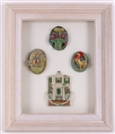 1780s-1900s Vintage Door Knocker 16" x 19" Framed Display w/ 4 Knockers