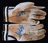 1998-99 Wade Boggs Tampa Bay Devil Rays Signed Game Worn Franklin Batting Gloves (MEARS LOA/JSA)