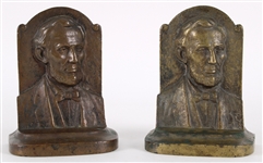 1860s Abraham Lincoln 16th President Of the United States Bookends - Pair of 2 (8 LBS Each)