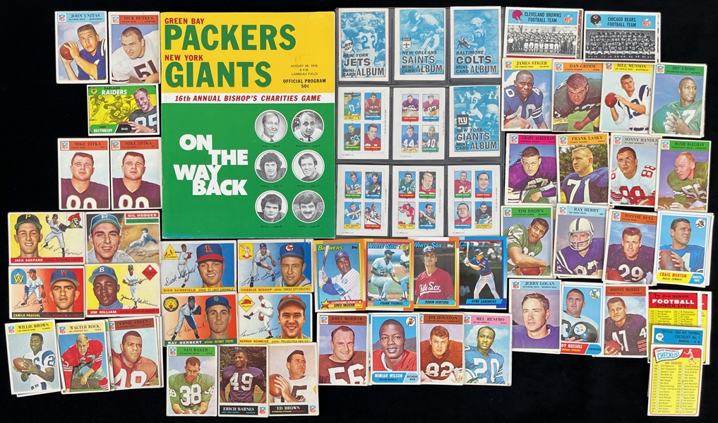 1950s-90s Football Baseball Trading Card Collection - Lot of 85