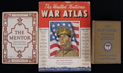 1917-42 Military Publication Collection - Lot of 3 w/ United Nations War Atlas, The Mentor & The Plattsburg Manual