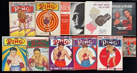 1930s-90s Boxing Publication Collection - Lot of 24 w/ Ring Magazines & More