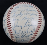 1955 National League All Stars Team Signed ONL Giles Baseball w/ 30 Signatures Including Willie Mays, Hank Aaron, Stan Musial & More (JSA)
