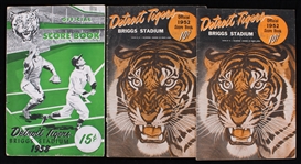 1952-58 Detroit Tigers Briggs Stadium Scorebooks - Lot of 3 w/ 1 Scored vs Boston Red Sox