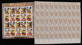 1960's-2000's Americana Baseball Football Basketball Hollywood US Postage Stamp Collection - Lot of 25 Sheets w/ Hundreds of Stamps