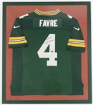 1990s Brett Favre Green Bay Packers Signed 33x38 Framed Jersey (Favre Hologram) 