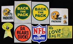 1970s-90s Ray Nitschke Estate Green Bay Packers Memorabilia Collection - Lot of 10 w/ Decals & Pinback 