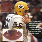 1972 Ray Nitschke Final Season Green Bay Packers Game Used ONFL Rozelle "E" Code Football (MEARS LOA) *Ray Nitschke Estate*
