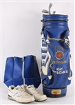 1980's Ray Nitschke Estate Green Bay Packers Miller Lite Golf Bag w/ 6 Irons & A Pair of Cleats (MEARS LOA)