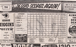 1953 Detroit Tigers Cleveland Indians Multi Signed Briggs Stadium Scorebook w/ 5 Signatures Including Al Rosen, Luke Easter & More (JSA)