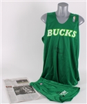 1984 Marques Johnson Milwaukee Bucks Signed Practice Jersey & Short (MEARS LOA/JSA)