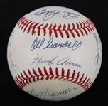 1975 Milwaukee Brewers Team Signed Baseball w/ 18 Signatures Including Hank Aaron, Robin Yount, Harvey Kuenn, Del Crandall & More (JSA)