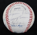 1975 Milwaukee Brewers Team Signed Baseball w/ 18 Signatures Including Hank Aaron, Robin Yount, Harvey Kuenn, Del Crandall & More (JSA)