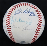 1975 Milwaukee Brewers Team Signed Baseball w/ 18 Signatures Including Hank Aaron, Robin Yount, Harvey Kuenn, Del Crandall & More (JSA)