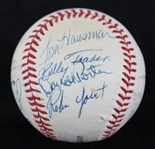 1975 Milwaukee Brewers Team Signed Baseball w/ 18 Signatures Including Hank Aaron, Robin Yount, Harvey Kuenn, Del Crandall & More (JSA)