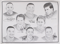 1990s Brett Favre, Gilbert Brown & more Green Bay Packers Signed 24x30 Framed Prints (Lot of 3)(JSA)