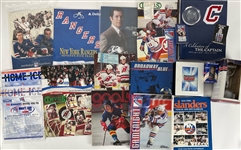 1970s-90s Hockey Magazines, Schedules, Pinbacks and more (Lot of 50+)