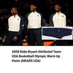 2008 Kobe Bryant Attributed Team USA Basketball Olympic Warm Up Pants (MEARS LOA)