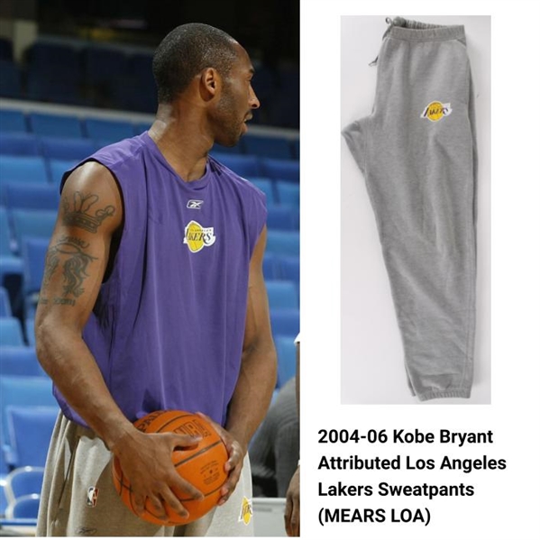 2004-06 Kobe Bryant Attributed Los Angeles Lakers Sweatpants (MEARS LOA)