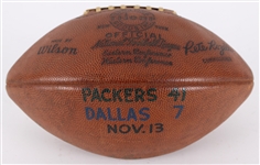 1960 (November 13) Green Bay Packers Dallas Cowboys Multi Signed New City Stadium Game Used ONFL Rozelle Football (MEARS LOA) (Cowboys 1st ever game against the Packers)*Ray Nitschke Estate*
