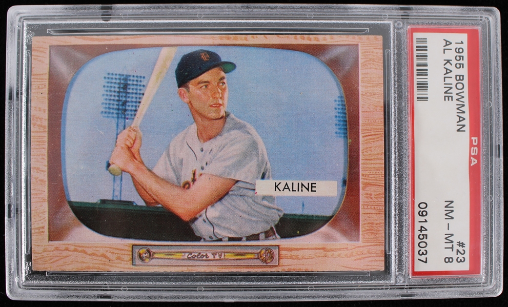 1955 Al Kaline Detroit Tigers #23 Bowman Card (PSA Slabbed NM-MT 8)