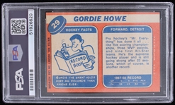 1968 Gordie Howe Detroit Redwings #29 Topps Card (PSA Slabbed EX-MT 6)