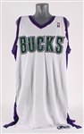 2003-04 Milwaukee Bucks Blank Home Jersey Shell (MEARS LOA)