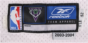2003-04 Milwaukee Bucks Blank Home Jersey Shell (MEARS LOA)