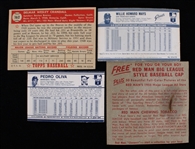 1952-72 Baseball Trading Cards - Lot of 4 w/ Del Crandall, Warren Spahn, Willie Mays & Tony Oliva
