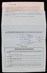 1969 Ray Nitschke Green Bay Packers Signed Contract (JSA) *Ray Nitschke Estate*