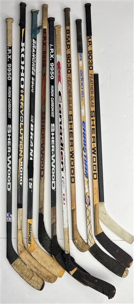 1990s Game Used Hockey Stick Collection - Lot of 10 (MEARS LOA)