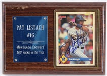 1992 Pat Listach Milwaukee Brewers Louisville Slugger Professional Model Bat w/ Signed Trading Card Display (MEARS LOA/JSA)