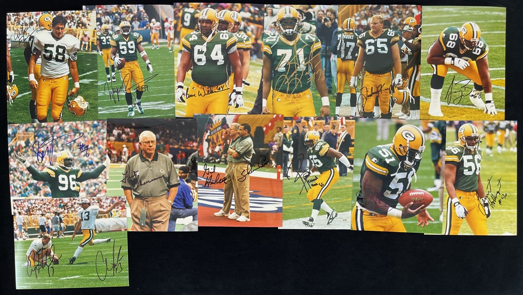 1996-98 Green Bay Packers Signed 8" x 10" Photos (Lot of 13)